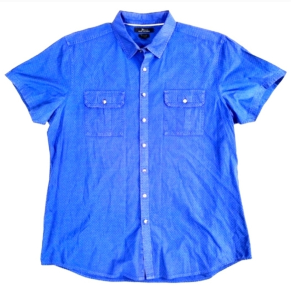 Marc Anthony Men's Shirt XL Slim Fit Button Up Short Sleeve Blue Cotton Casual - Picture 1 of 11